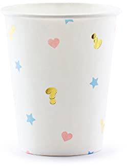 PartyDeco Satz von Pappbechern mit Aufschrift Junge oder Mädchen- Einweggeschirr für Baby Shower Gender Reveal Party- Dekoration für werdende Mama für Junge für Mädchen