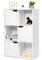COSTWAY 6/9 Cube Storage Cabinet with 3/6 Cupboard Doors, Modern Wood Bookcase Sideboard Locker, Multi Compartment Organiser Display Shelf (White, 60x29x90cm)