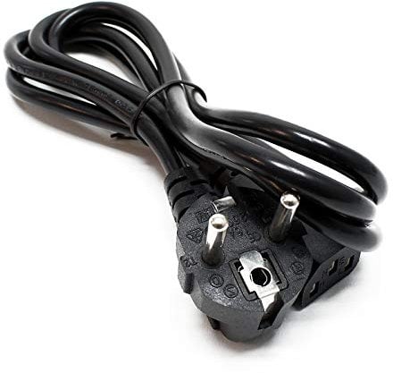 Wiltec Cable de alimentación H03VV-F 3.0 x 0,75mm² 1,4 m de longitud cable de red para enchufe IEC con contacto de puesta a tierra acodado apto para PC, monitor, proyector y consola, para interiores