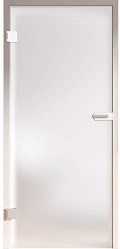 HORI® Zimmertür Komplettset mit Zarge und Türdrücker I Milchglas Dreh-Tür aus 8 mm ESG Glas I Höhe 198,5 cm I 735 mm I DIN Rechts I Wandstärke: 80 mm (78-97 mm) mm