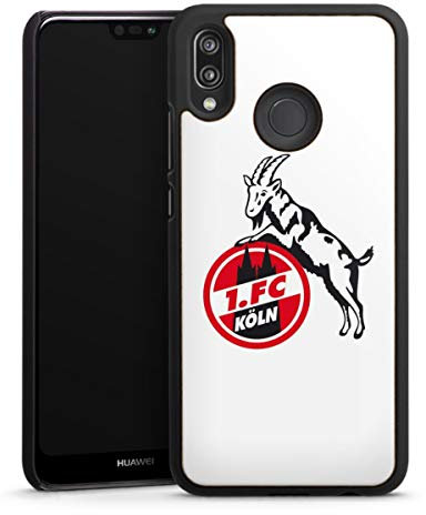 Holz Case kompatibel mit Huawei P20 Lite Walnuss Handyhülle Echtholz Hülle 1. FC Köln Offizielles Lizenzprodukt Wappen