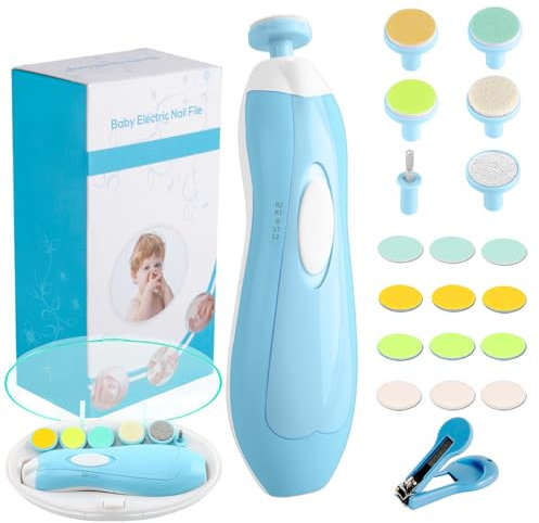 Baby-Nagelschneider, elektrische Nagelfeile für Babys, 20-in-1, sicheres Nagelfeilen-Schleif-Set für Neugeborene, Säuglinge, Kleinkinder, Kinder oder Erwachsene, Zehen, Fingernägel, Pflege