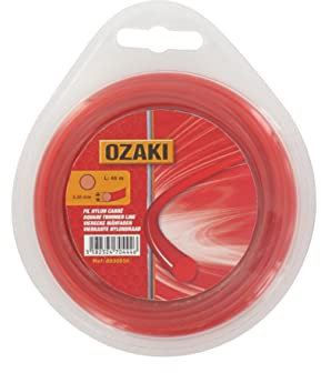 OZAKI - Bobina di filo di nylon quadrato, lunghezza 15 m, diametro 1,60 mm, materiale vergine, alta durata, ottima tenuta all'occhio