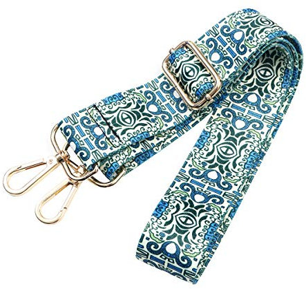 Lurrose Bunte Ersatz-Schultertaschengurt, modisch, abnehmbarer Gürtel, verstellbarer verbreiterter Riemen, goldener Haken für Crossbody-Taschen, Zubehörteil, Bild 1, 140*3.8cm
