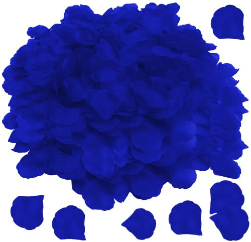 OWLKELA 3000 stück Rosenblätter, Künstliche Rosenblätter, Rosenblatter Blau - Hochzeit, Valentinstag, Den Tischaufsatz, Geburtstag, Romantische Atmosphäre