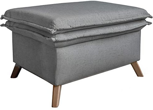 MIUFORM Pouf Hocker Sitzhocker Wohnzimmer ǀ Charming Charlie XL Slim Sitzpouf ǀ 90 x 70 x 51 cm (Grau)