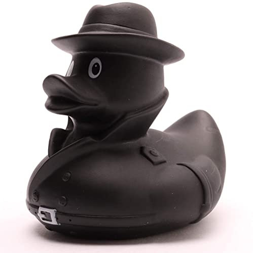 Badeente Schattenmann I Quietscheentchen I L: 9 cm I inkl. Badeenten-Schlüsselanhänger im Set