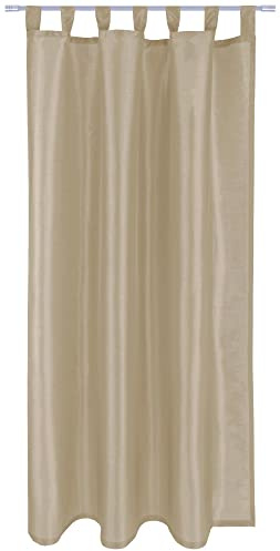 Arsvita Blickdichte Gardine (Taupe) Alessia mit Schlaufen in 140x245cm (BxL), in vielen Größen und Farben