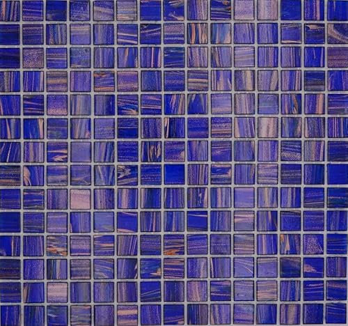 Mosaïque en verre mosaïque bleu foncé bleu outremer cuivre miroir mural changeant carrelage cuisine douche