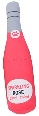 MagiDeal Grande Bouteille de Jouet en Peluche pour Chien, Jouet de taquineries pour Animaux de Compagnie à mâcher résistant aux morsures pour Anniversaire, Rose