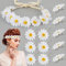 BETESSIN Blumen Haarband Damen Mädchen Sonnenblumen Stirnband mit 6 Gänseblümchen Haarspangen 5 Haarnadeln Blumen Haarschmuck Hochzeit Reise Strand Fotografie Karneval Copslay Party