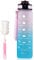 Nutabevr Sport Wasserflasche mit Zeitmarkierung und Strohhalm,1L Tritan Trinkflasche mit Becherbürste,1000ml Wasserflasche,Auslaufsichere BPA Frei für Büro,Fitnessstudio,Outdoor,Camping,Wandern