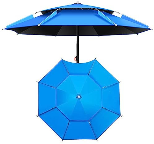 EMISOO Ombrellone da Spiaggia Antivento, Ombrellone da Giardino per Esterni Inclinabile A 360°, Ombrellone da Pesca Grande, per Viaggi, Picnic, 1,8m/2m/2,2m/2,4m/2,6m (Color : Blue, Size : 240cm/8ft