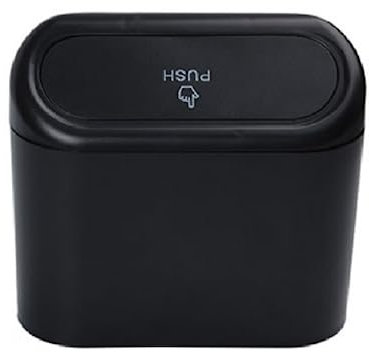 BARAC Cubo de Basura para Coche pequeño, Portátil Caja de Almacenamiento Colgante con Tapa, Papelera para Oficina, Auto u otros Usos, 155 x 140 x 65 mm