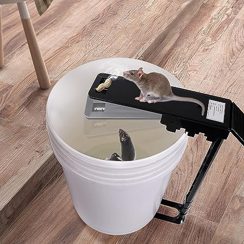 LEFEDA Mouse Trap Bucket,Walk The Plank Rat Trap Mice Traps for House,Humane Rat Trap Auto Reset,Rat Trap Bucket Spinner Ramp Included Sanitary Safe Mousetrap Catcher for Indoor Outdoor