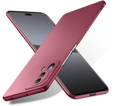 Bastmei für Xiaomi 13 Lite 5G(2023) Hülle, Ultraleicht Ultradünn Kratzfest rutschfest Kameraschutz Mattierte Textur Hart PC Handyhülle Hülle für Xiaomi 13 Lite 5G(2023) (Weinrot)