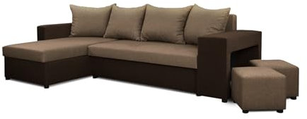 Generisch Möbel NAWSTOL - Ecksofa mit Schlaffunktion 205x130 cm - Eckcouch mit Bettkasten - Ecksofa Wohnlandschaft L Form (Linke oder RECHTE)