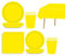 69 piezas Amarillo Platos Desechable Juego de Vajilla Desechable Decoración Cumpleaños Fiesta,Platos Servilletas Copa de Papel y Mantel,para Bodas,Picnics,Baby Shower,Biodegradable,Compostables