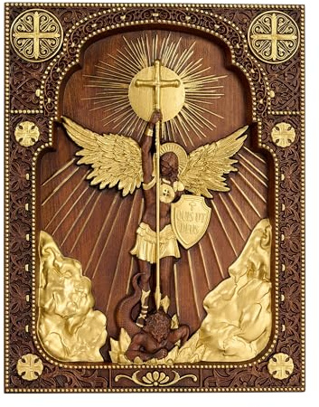 bgcarpenter Wooden Archangel Michael Wall Decor St Michael Statue-20 Inch