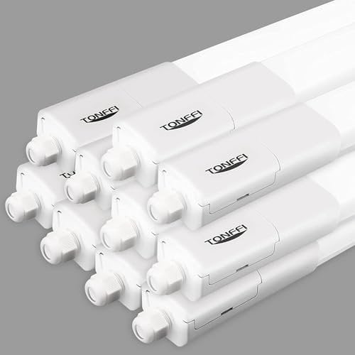 TONFFI 20 Stück LED Feuchtraumleuchte 150cm, Verknüpfbar 60W 7000LM LED Röhre Wannenleuchte Werkstattlampe Kellerlampe IP65 Wasserfest für Lager Garage Warenhaus, Neutralweiß 4000K