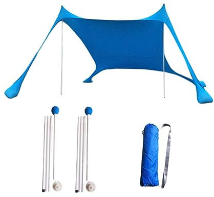 DIKACA Sombrilla De Playa Vela De Sombra para Piscina De Jardín Toldo para Tienda De Picnic Carpa De Playa Refugio De Sombra De Playa Refugio Solar Dosel De Playa Portátil Niño Pérgola