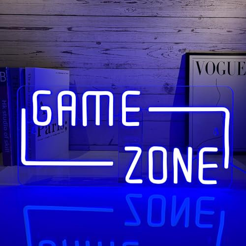 PILOYINDE Game Zone Neonlicht blaue Led Neon Wanddekoration blaues Spiel Neon schilder für Schlafzimmerdekoration Spielzimmer Party Junge Geschenk Neonlicht
