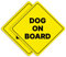 GEEKBEAR Hund an Bord Auto-Schild - Aufkleber oder Magnet & Farboptionen, wetterbeständig - Rautenform 17,4 cm x 17,4 cm (Yellow, Reflective Magnet)