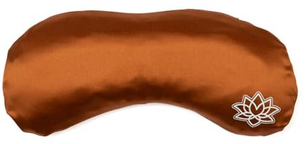 Bodhi Weiches Augenkissen mit Lavendel-Leinsamen-Füllung | Augenmaske für Yoga, Entspannung & Meditation | Bezug aus Mako-Satin oder Seide | Wellness für Zuhause (aus Seide/in bronze)