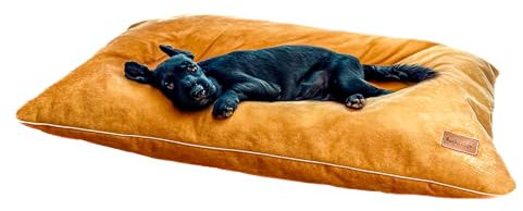 Halkalife Hundekissen, Kissen für Hunde und Katzen, Haustierfreundliches Materialbett für Haustiere (Gelb, 80x50 cm)