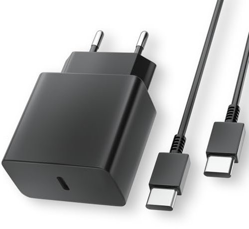 45W Chargeur USB C,USB-C Prise Secteur Rapide avec 2m Câble USB C vers USB C pour Samsung Galaxy S24/S23/S22/S21 Ultra/S20/S20+/Note 20/10/9/8/A73/A53/A52/S10/S9