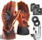 IRON JIA'S Beheizbare Handschuhe Motorrad Herren Winter, 2024 Neue 3000 mAh USB-Aufladung, 2-in-1-Ladekabel, Touchscreen Wasser- und Winddicht, geeignet zum Reiten, Skifahren und Bergsteige-XL