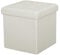 Large Ottoman Foldaway Storage Blanket Toy Box Bench Twill Linen with Buttons (Cream, 38cm x 38cm)