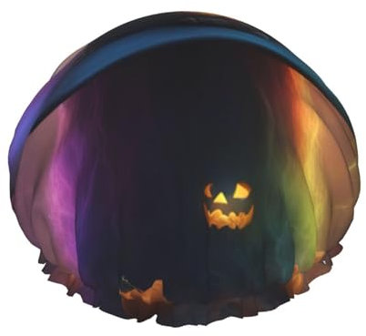 Chapeau de sorcière arc-en-ciel pour Halloween, motif araignées, 1 bonnet de douche, élastique et réutilisable, double couche, imperméable