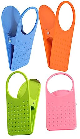4Pcs Desk Side Cup Holder Clip - Space-Saving Drink Holder for Office Home & Outdoor Use - Versatile Clamp for Mugs Bottles & More (Assorted Colors)