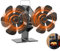 EagerMinds Ventilateur Poele à Bois, Ventilateur de Cheminée Thermique à double tête, 12 Pages de Ventilateur Cheminée, Silencieux pas d'électricité Requise, pour Poêle à Bois/Cheminée/Gaz/Bûches (A)