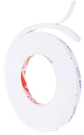 PATIKIL 2m/6.6ft Ruban en mousse d'étanchéité, 1cm de large 8mm d'épaisseur Bande d'étanchéité simple face pour l'isolation de fenêtres et de portes, blanc
