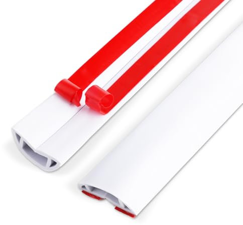 Canalina passacavi, 3 metri canalina cavi, nastro autoadesivo copricavo, ideale per nascondere e organizzare i cavi in uffici, case e scuole