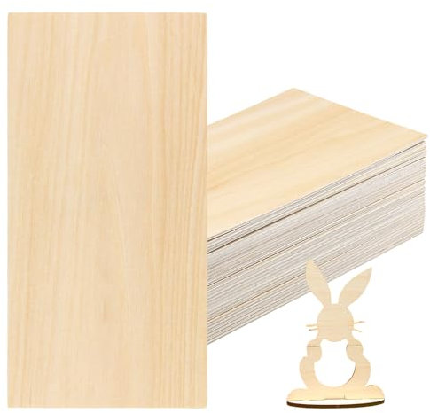 KEILEOHO 30 pezzi di compensato 200 x 100 x 1,5 mm, pannelli di compensato in legno per fai da te, artigianato