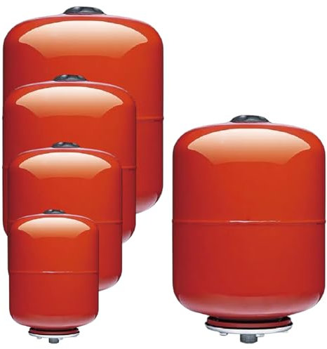 PAG Turbo GmbH® - Ausdehnungsgefäß 5 Liter mit Membrane Druckausdehnungsgefäß 3/4 Heizung Zentralheizung Arbeitsdruck 8 bar Membranausdehnungsgefäß Expansionsbehälter (Rot, 5 Liter)