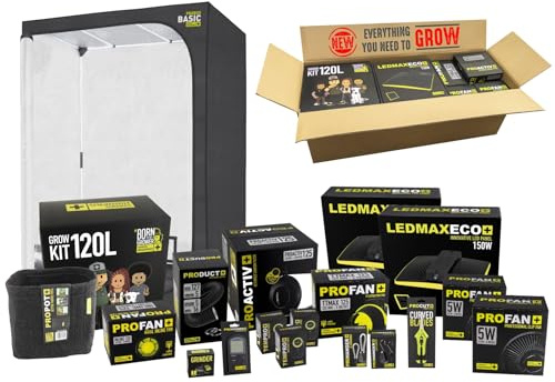 GARDEN HIGHPRO GROWKIT 120L | Kit Complet pour Culture intérieure | Tente de Culture | Extracteur 125mm | Filtre à Charbon | Ventilateur 5W | Combiné | Ciseaux