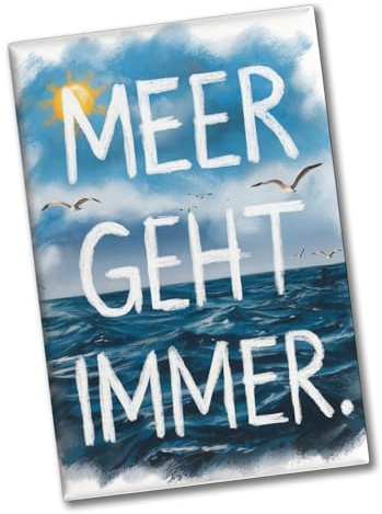 Meer geht Immer Souvenir Souvenir Magnet im Aquarell Design für Kunstliebhaber - Souvenir Magnet im maritimen Look