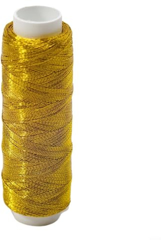 Zilimontt 200 Meter Nähgarn-Set, Polyesterfäden, Nähgarne für Nähmaschine und Handnäharbeiten in Silber und Gold für Handnähen, Quilten und DIY-Projekte (1 Goldfaden)