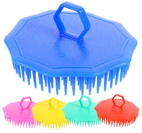 FRCOLOR Kunststoff Haarmassagekamm für Kopfhautmassage und Shampoo Verteilung 5 Stück-pack Zufällige Farbe zur Bekämpfung von Schuppen und Juckreiz für Salon und Heimgebrauch