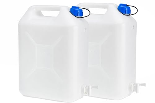 Tanica da 20 l d'acqua senza BPA | Tanica d'acqua con rubinetto e coperchio a vite | Tanica per acqua in plastica per campeggio, escursionismo, pesca, picnic, rifornimento di emergenza e barbecue (2)