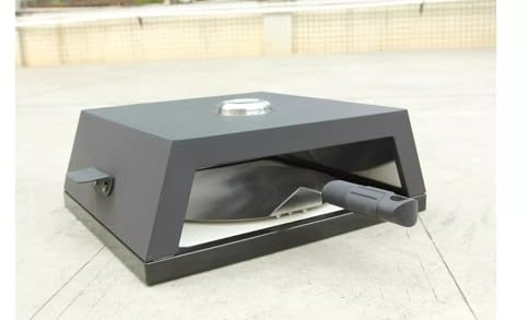 Grill Top BBQ Pizza Oven | Pizza Stone Included, for Electric, Charcoal & Gas Barbecue Grills – Temperature Gauge, Carry Handles – for up to 12” Pizzas | Pizza, Naan Bread, Meat, Fish & Veg