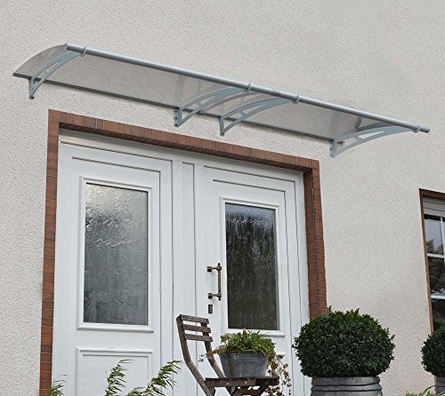 Canopia by Palram Auvent de Porte d'entrée Aquila 2.8m² Marquise de Porte, Protection Contre la Pluie et Le Soleil pour Maison, (Gris)