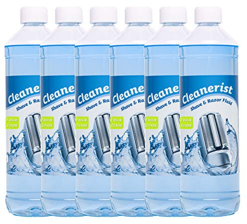Cleanerist | 6x 1L Scherkopfreiniger Nachfüllflüssigkeit für Braun Clean & Renew (Series 3/5/7/8/9) – Ersatz zum Nachfüllen von 60 CCR Reinigungskartuschen – Rasierer Reinigungsflüssigkeit Zitrone