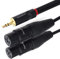NANYI 3,5 mm auf 2XLR-Mikrofon-Splitter-Audiokabel, TRS-Stereo-Stecker auf zwei XLR-Buchsen-Verbindungs-Audiomikrofonkabel, Y-Splitter-Adapterkabel, -3 Meter