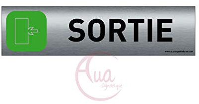 Plaque de porte aluminium brossé imprimé -Dimensions 200 x 50 mm - Double face adhésif au dos - Impression UV directement sur l'aluminium (Pas de contre collage) (Sortie gauche 2)
