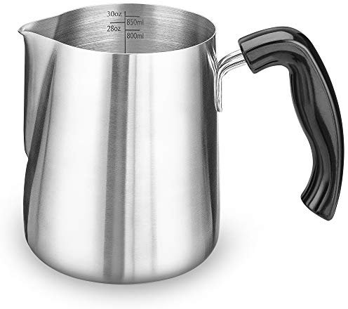 Pichet à mousse de lait 800 ml, pichet vapeur ENLOY en acier inoxydable, accessoires pour machine à expresso, mousseur à lait, cappuccino, latte art